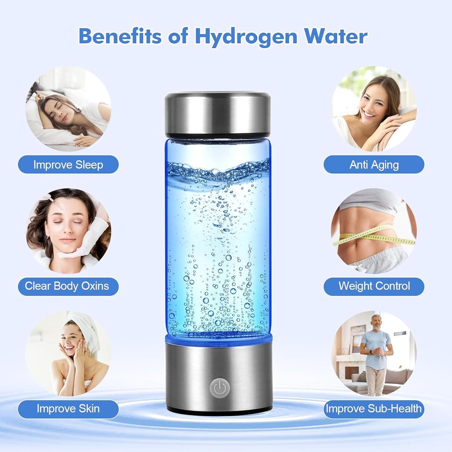 زجاجة مياه هيدروجين سعة 420 مل من يواند هوم، مولد مياه غني بالهيدروجين، الة مؤين ماء هيدروجين زجاجية محمولة للاستخدام اليومي والمكتب والسفر وتمارين اللياقة البدنية والشرب 10 71FdNmnRfyL. SL1500