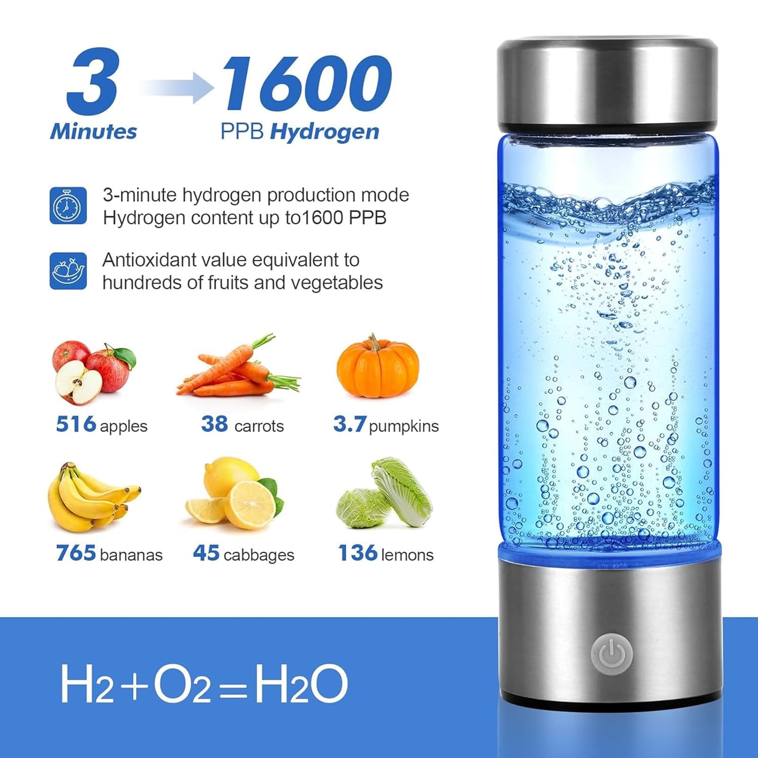 زجاجة مياه هيدروجين سعة 420 مل من يواند هوم، مولد مياه غني بالهيدروجين، الة مؤين ماء هيدروجين زجاجية محمولة للاستخدام اليومي والمكتب والسفر وتمارين اللياقة البدنية والشرب 13 71LtzXQObgL. SL1500