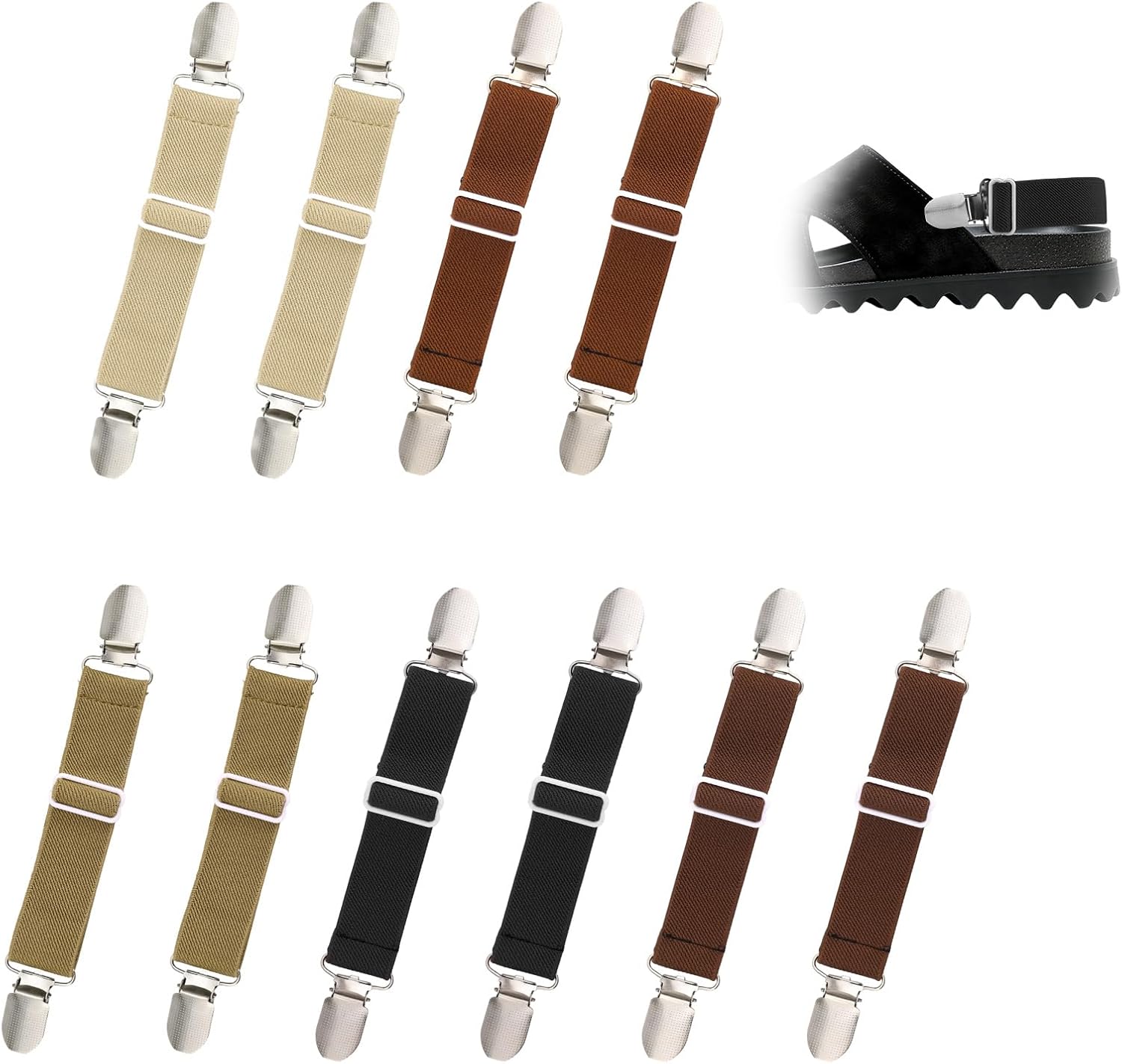 10 قطع من احزمة الاحذية المرنة من بينيتو، احزمة كعب مرنة قابلة للتعديل وقابلة للازالة ومضادة للفضفاضة، احزمة للكاحل، اكسسوارات بديلة للقباقيب والشباشب والشباشب والصنادل (5 الوان) 8 10 قطع من احزمة الاحذية المرنة من بينيتو، احزمة كعب مرنة قابلة للتعديل وقابلة للازالة ومضادة للفضفاضة، احزمة للكاحل، اكسسوارات بديلة للقباقيب والشباشب والشباشب والصنادل (5 الوان)