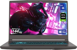MSI لابتوب العاب رفيع 15، انتل i5-13420H، 64GB DDR4 RAM، 2TB PCIe SSD، شاشة 15.6 انش FHD (1920x1080) 144Hz، انفيديا جي فورس RTX 3050، كيبورد باضاءة خلفية، W11 برو، رمادي كوزموس