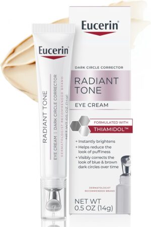 كريم العين راديانت تون مصحح الهالات الداكنة، كريم تفتيح العين مع الثياميدول وحمض الهيالورونيك، يساعد على تقليل مظهر انتفاخ العين من يوسيرن، أنبوب 14.8 غرام