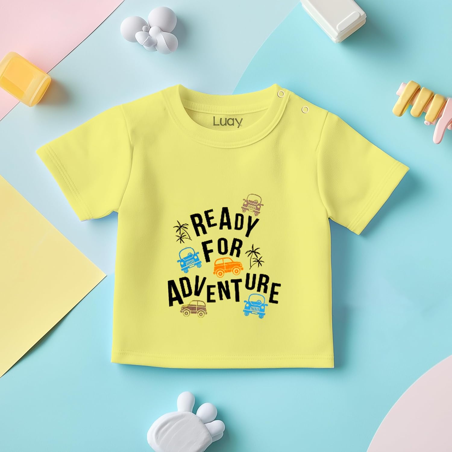 طقم ملابس للأولاد والبنات من القطن العضوي 100% من لواي، طقم تي شيرت قصير الأكمام وشورت للأولاد والبنات بطبعة حيوانات لطيفة لحديثي الولادة (2 قطعة) 5 طقم ملابس للأولاد والبنات من القطن العضوي 100% من لواي، طقم تي شيرت قصير الأكمام وشورت للأولاد والبنات بطبعة حيوانات لطيفة لحديثي الولادة (2 قطعة) - الصورة 5