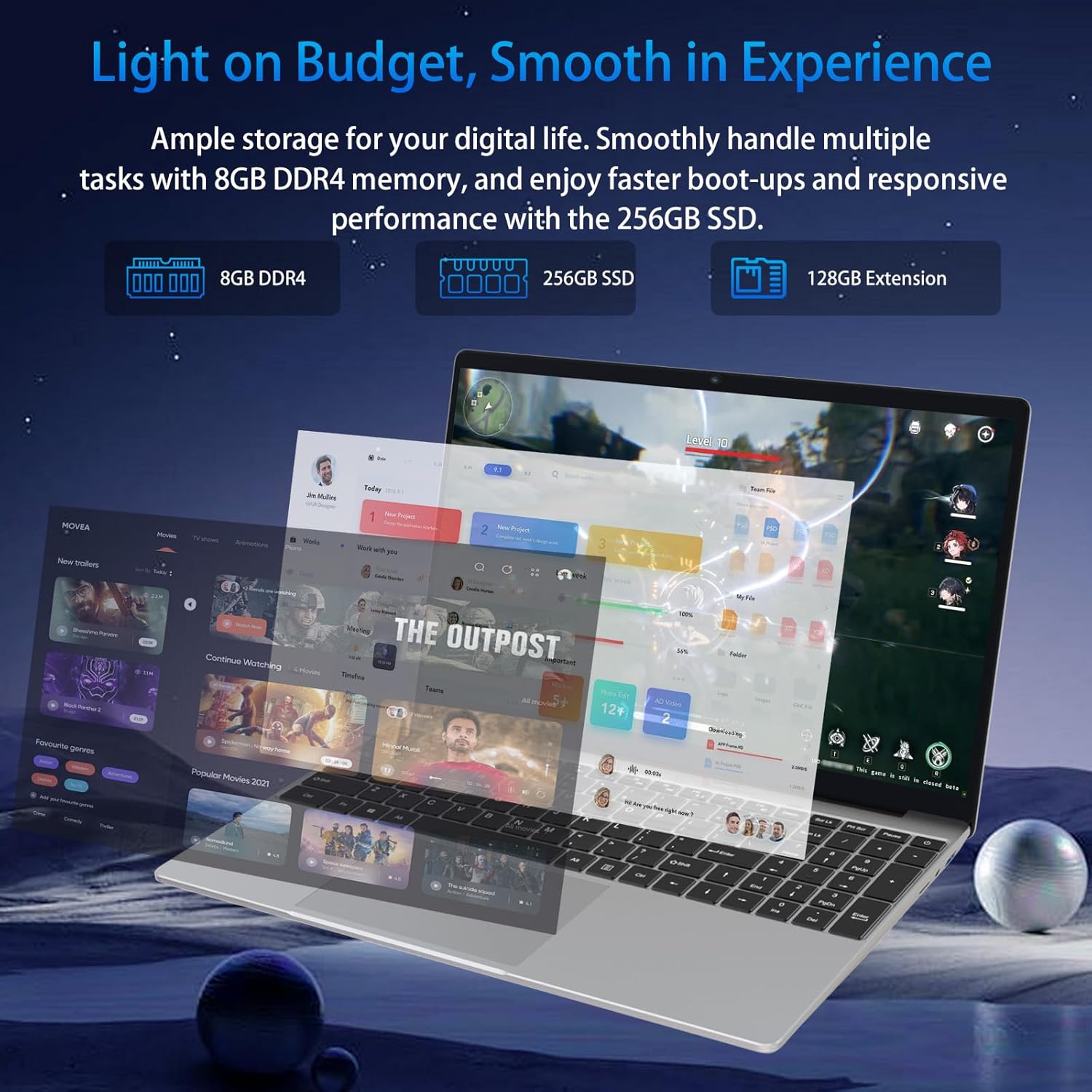 لابتوب تراي جود ويندوز 11 برو مع كيبورد باضاءة خلفية وبطاقة هوية بصمة، شاشة 15.6 انش IPS FHD، ذاكرة RAM 8GB وSSD 256GB، انتل رباعي النواة N5100، كمبيوتر رفيع للعمل والطلاب 4 لابتوب تراي جود ويندوز 11 برو مع كيبورد باضاءة خلفية وبطاقة هوية بصمة، شاشة 15.6 انش IPS FHD، ذاكرة RAM 8GB وSSD 256GB، انتل رباعي النواة N5100، كمبيوتر رفيع للعمل والطلاب - الصورة 4