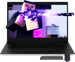 لابتوب كرومبوك جو شاشة LED HD 14، معالج انتل سيليرون N4500، ذاكرة 4GB LPDDR4X 288GB 128 eMMC+ قاعدة توصيل 160، بطاقة رسومات انتل UHD، واي فاي 6، كاميرا 720p، نظام تشغيل كروم OS من سامسونج جالكسي، فضي