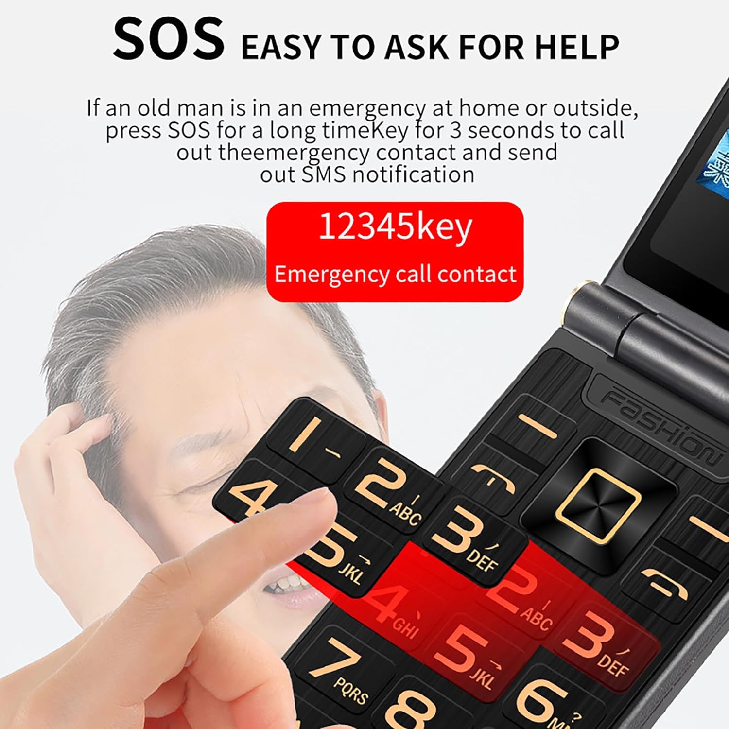 جهاز نسخ احتياطي لكبار السن والأطفال جوال كلاسيكي قابل للطي ثنائي شرائح الاتصال شاشة 2.8 بوصة 2.4 مع زر استغاثة وبطارية 1200 ميلي امبير في الساعة كبير بلوحة مفاتيح كبيرة - لون رمادي 16 71ciBSwXQGL. AC SL1500