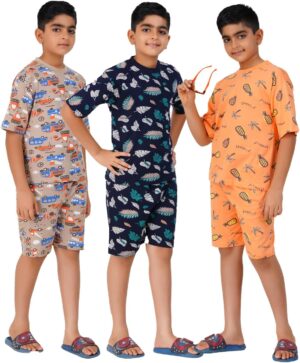 ملابس BYS-TSRT-SHRTS-04 للأودلا، طقم مكون من تيشيرت بكتف منسدل وشورت من تي 2 اف (عبوة من 3 قطع)