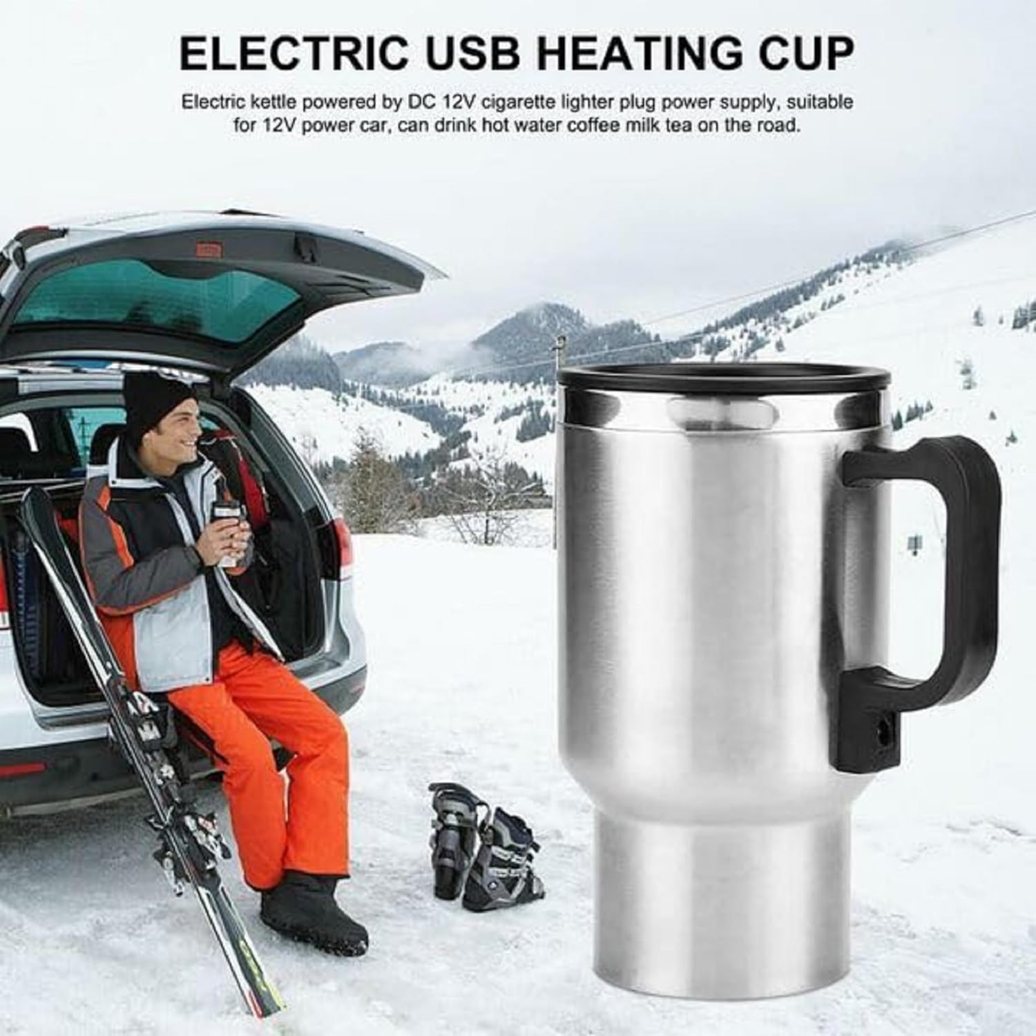 Car Electric Kettle Camping 12V Coffee Maker Water Kettle, Portable Kettle for Travel Car Truck Hot Water Heater Bottle for Making Tea Coffee Electric Cup Car 6 Car Electric Kettle Camping 12V Coffee Maker Water Kettle, Portable Kettle for Travel Car Truck Hot Water Heater Bottle for Making Tea Coffee Electric Cup Car - الصورة 6