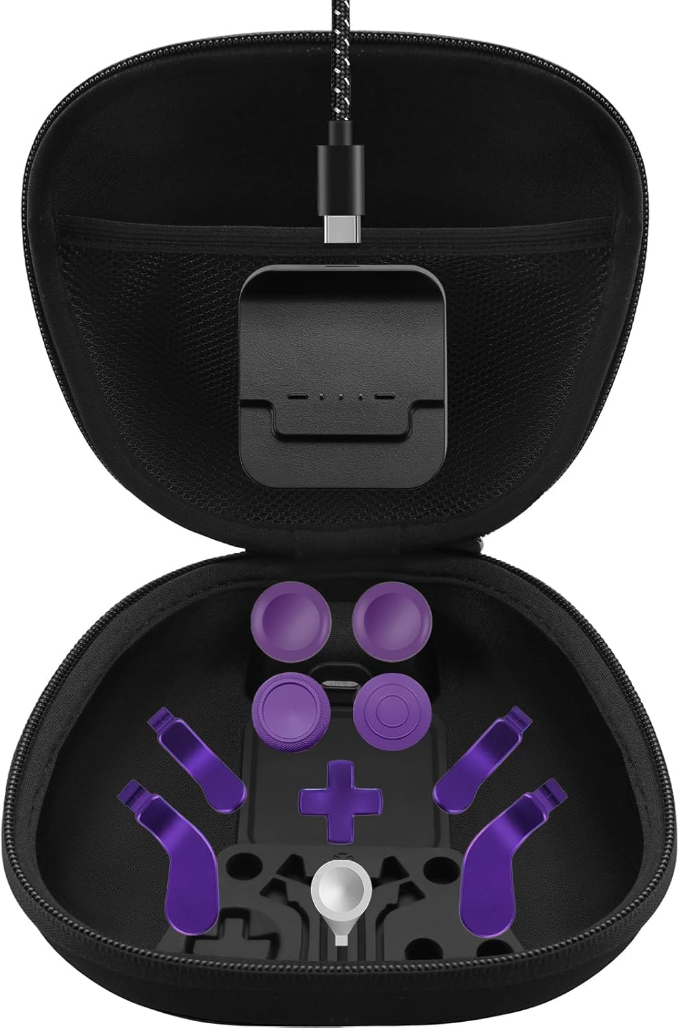 Complete Component Pack for Xbox Elite Controller Series 2 - Accessories Includes 1 Controller Carrying Case, 1 Charging Dock, 4 Thumbsticks, 4 Paddles, 1 Adjustment Tool and 1 Charging Cable(Purple)