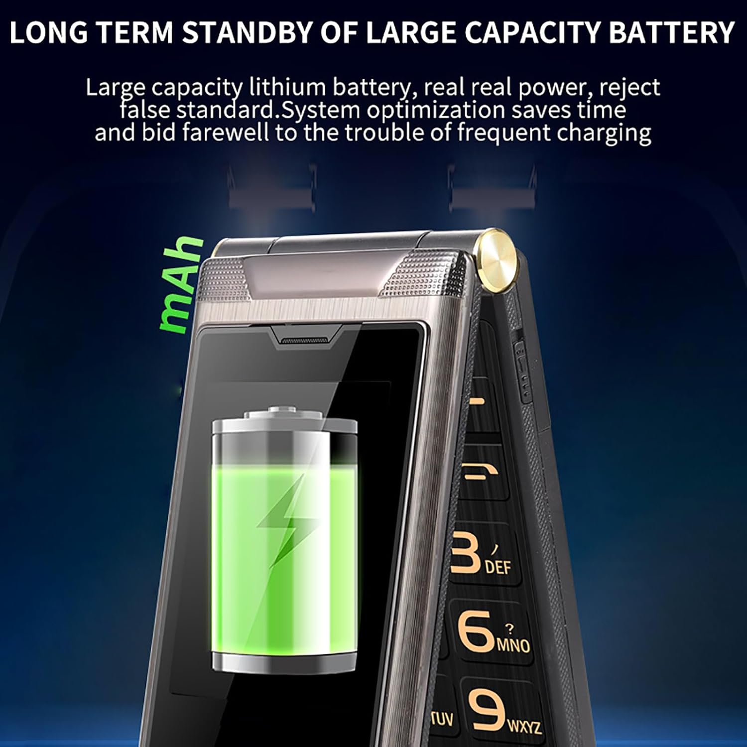 جهاز نسخ احتياطي لكبار السن والأطفال جوال كلاسيكي قابل للطي ثنائي شرائح الاتصال شاشة 2.8 بوصة 2.4 مع زر استغاثة وبطارية 1200 ميلي امبير في الساعة كبير بلوحة مفاتيح كبيرة - لون رمادي 15 71me5l+DKpL. AC SL1500