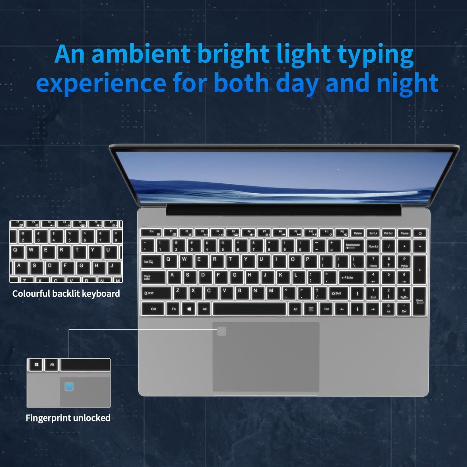 لابتوب تراي جود ويندوز 11 برو مع كيبورد باضاءة خلفية وبطاقة هوية بصمة، شاشة 15.6 انش IPS FHD، ذاكرة RAM 8GB وSSD 256GB، انتل رباعي النواة N5100، كمبيوتر رفيع للعمل والطلاب 2 لابتوب تراي جود ويندوز 11 برو مع كيبورد باضاءة خلفية وبطاقة هوية بصمة، شاشة 15.6 انش IPS FHD، ذاكرة RAM 8GB وSSD 256GB، انتل رباعي النواة N5100، كمبيوتر رفيع للعمل والطلاب - الصورة 2