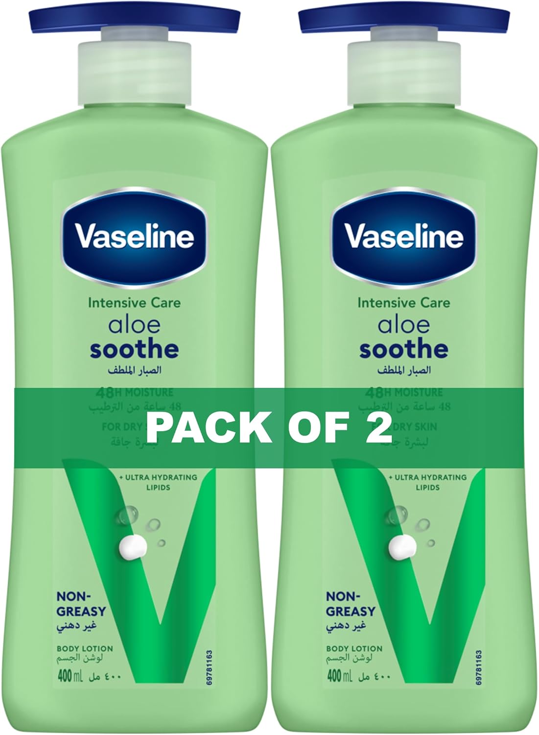 Vaseline Aloe Soothe Body Lotion 2 X 400ml