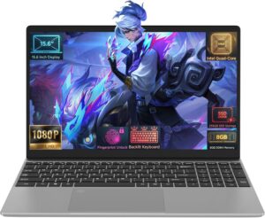 لابتوب تراي جود ويندوز 11 برو مع كيبورد باضاءة خلفية وبطاقة هوية بصمة، شاشة 15.6 انش IPS FHD، ذاكرة RAM 8GB وSSD 256GB، انتل رباعي النواة N5100، كمبيوتر رفيع للعمل والطلاب