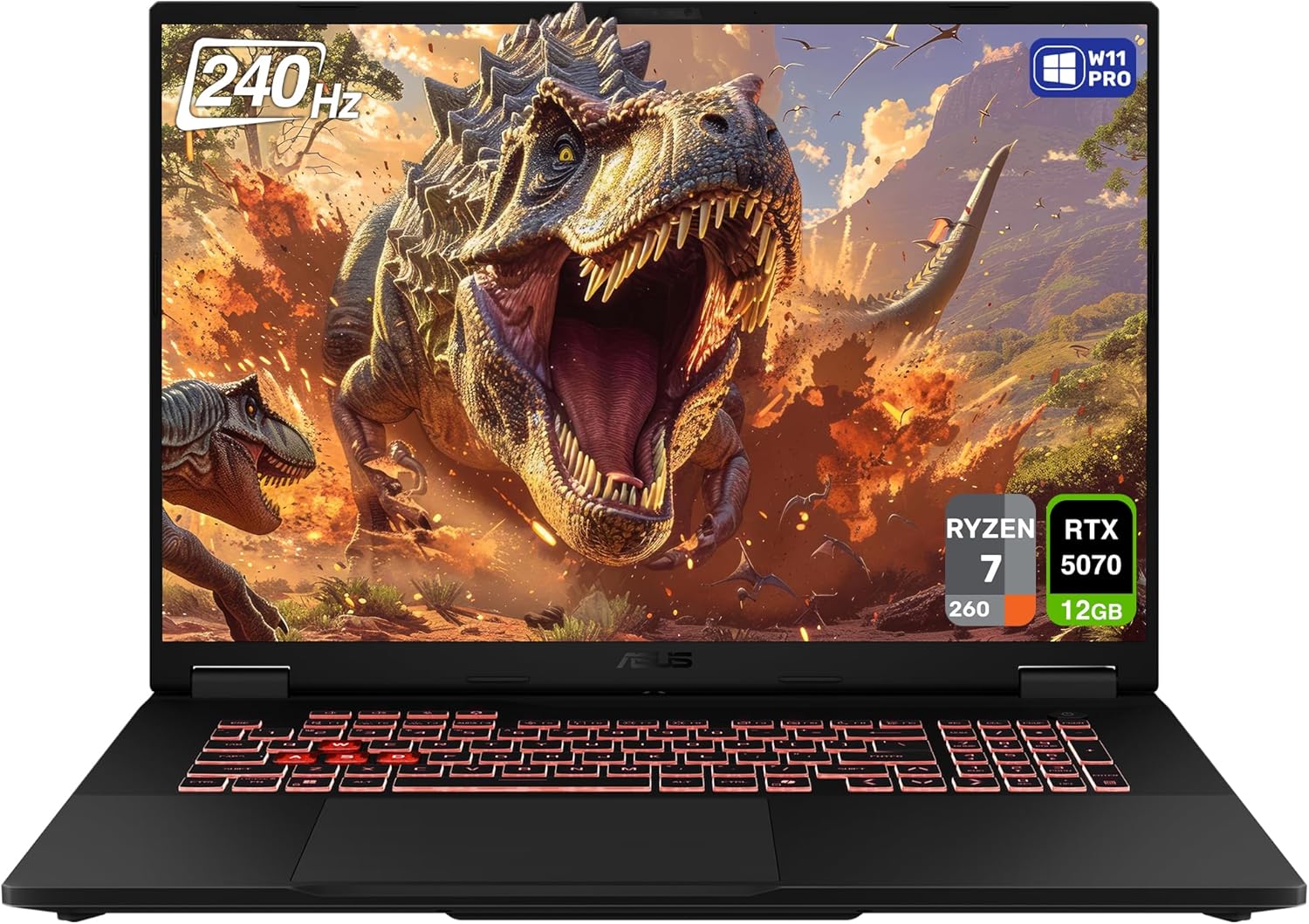 ASUS TUF A18 Gaming Laptop, AMD Ryzen 7-260, 64 GB DDR5 RAM, 4 TB PCle SSD, 18" 2.5K (2560x1600) 240Hz Display, Nvidia G-Force RTX 5070, RGB Backlit Chiclet Keyboard, W11 Pro, Jaeger Gray