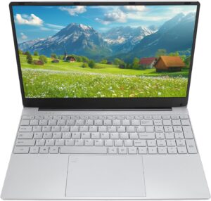 بلايستي لابتوب بشاشة IPS مقاس 15.6 انش وذاكرة RAM 8GB وSSD سعة 512GB وخاصية فتح بصمة الاصبع وتقنية الصوت المحيطي ثلاثي الابعاد لـ 11 برو (فضي)