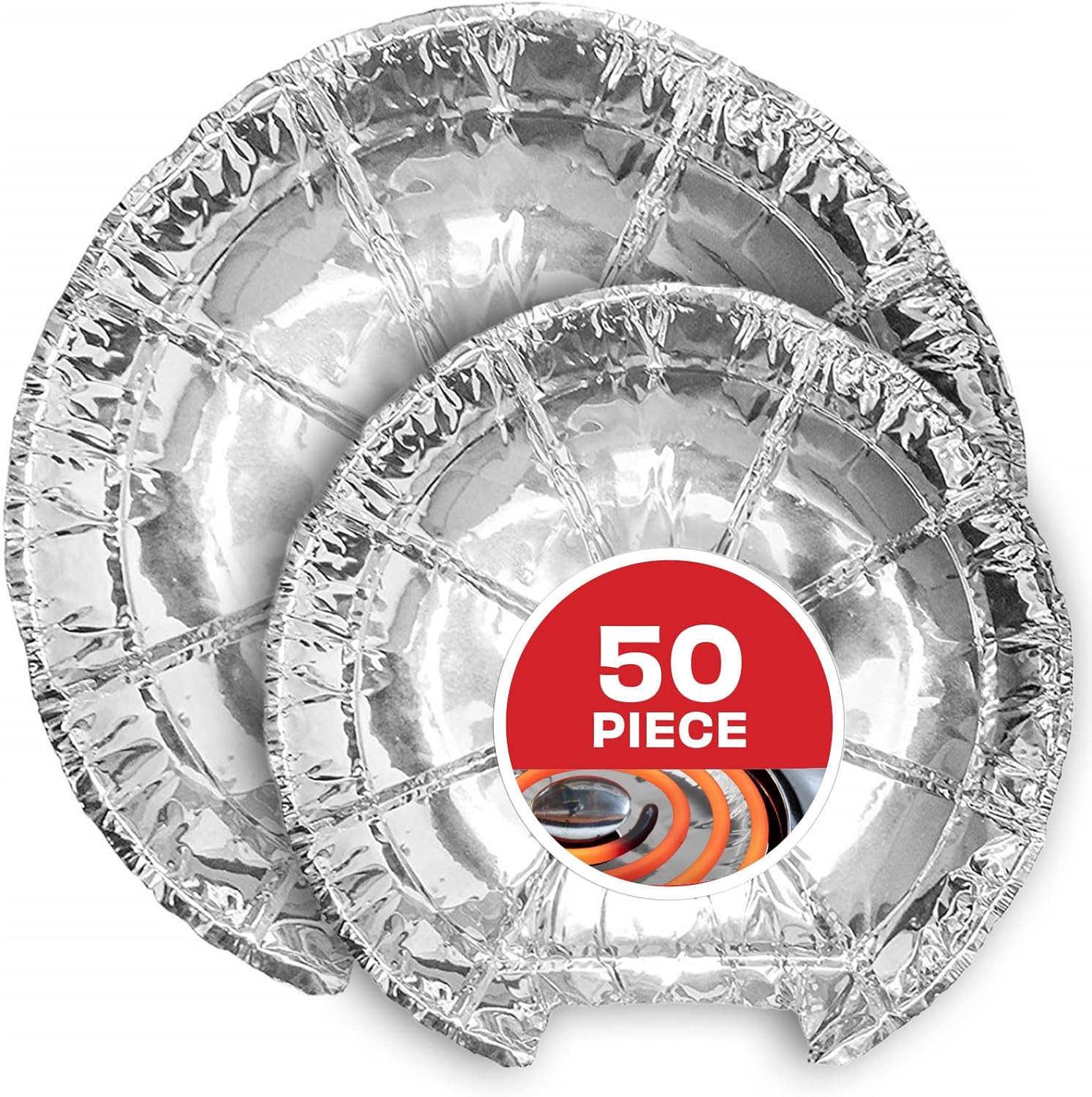 اغطية موقد كهربائي (50 قطعة) - اغطية مبطنة - رقائق الومنيوم احادية الاستخدام مقاس 6 انش و8 انش للحفاظ على الموقد الكهربائي نظيفا من قطرات الزيت والطعام 8 اغطية موقد كهربائي (50 قطعة) - اغطية مبطنة - رقائق الومنيوم احادية الاستخدام مقاس 6 انش و8 انش للحفاظ على الموقد الكهربائي نظيفا من قطرات الزيت والطعام