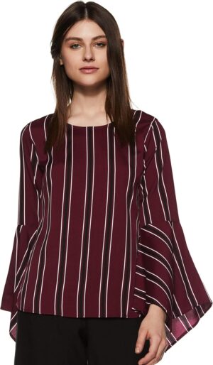 بلوزة بقصة عادية سادة للنساء من كريف