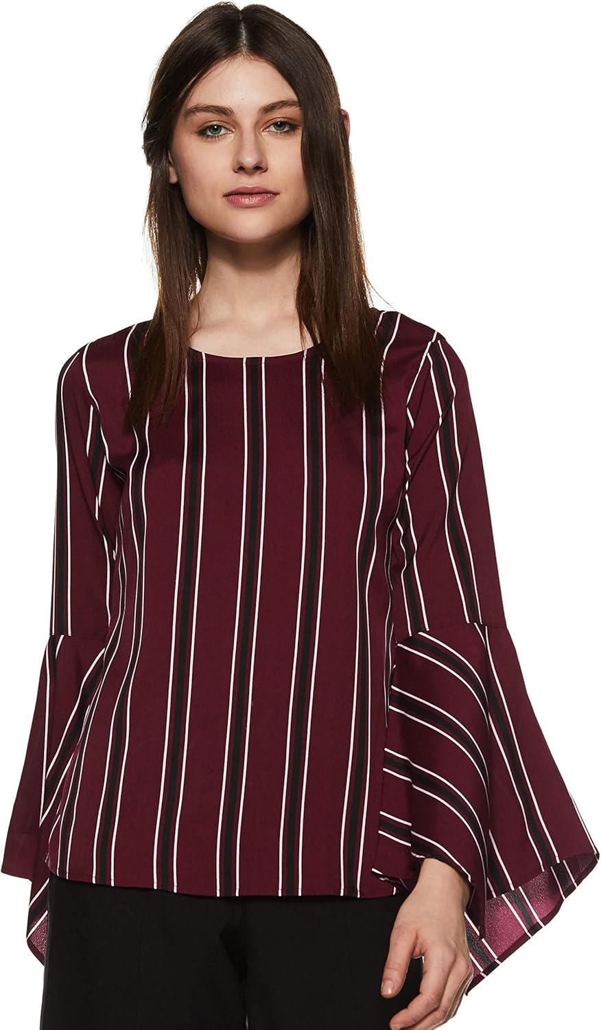 بلوزة بقصة عادية سادة للنساء من كريف