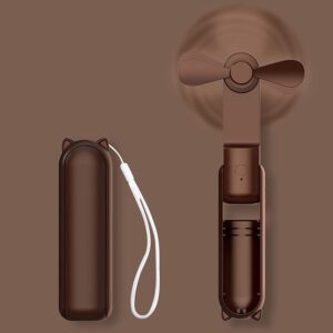 مروحة شخصية محمولة باليد من يو ال اتش واي سي جيب صغيرة قابلة لاعادة الشحن بمنفذ USB واط 1200 مللي امبير في الساعة لشحن الهاتف 3 سرعات للتعديل اوليك بني