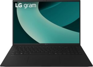لابتوب ال جي غرام 16 بوصة، نحيف وخفيف الوزن، فئة كوبايلوت بلس، إصدار انتل ايفو، معالج انتل كور الترا 9 288V، ويندوز 11 هوم، ذاكرة رام 32 جيجابايت، قرص SSD بسعة 2 تيرابايت، لون اوبسيديان بلاك