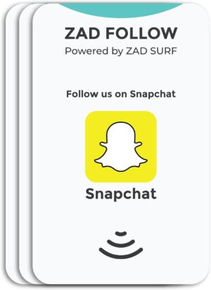 زاد سيرف حزمة من 3 اتبع. سناب شات يتبع بطاقة ان اف سي من () مما يسمح لك بتعزيز المتابعين - اي او اس واندرويد