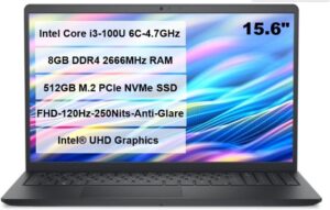 ديل 15 انتل كور i3-100U 8GB DDR4 RAM 512GB M.2 SSD 15.6 انش FHD Ubuntu DC15250
