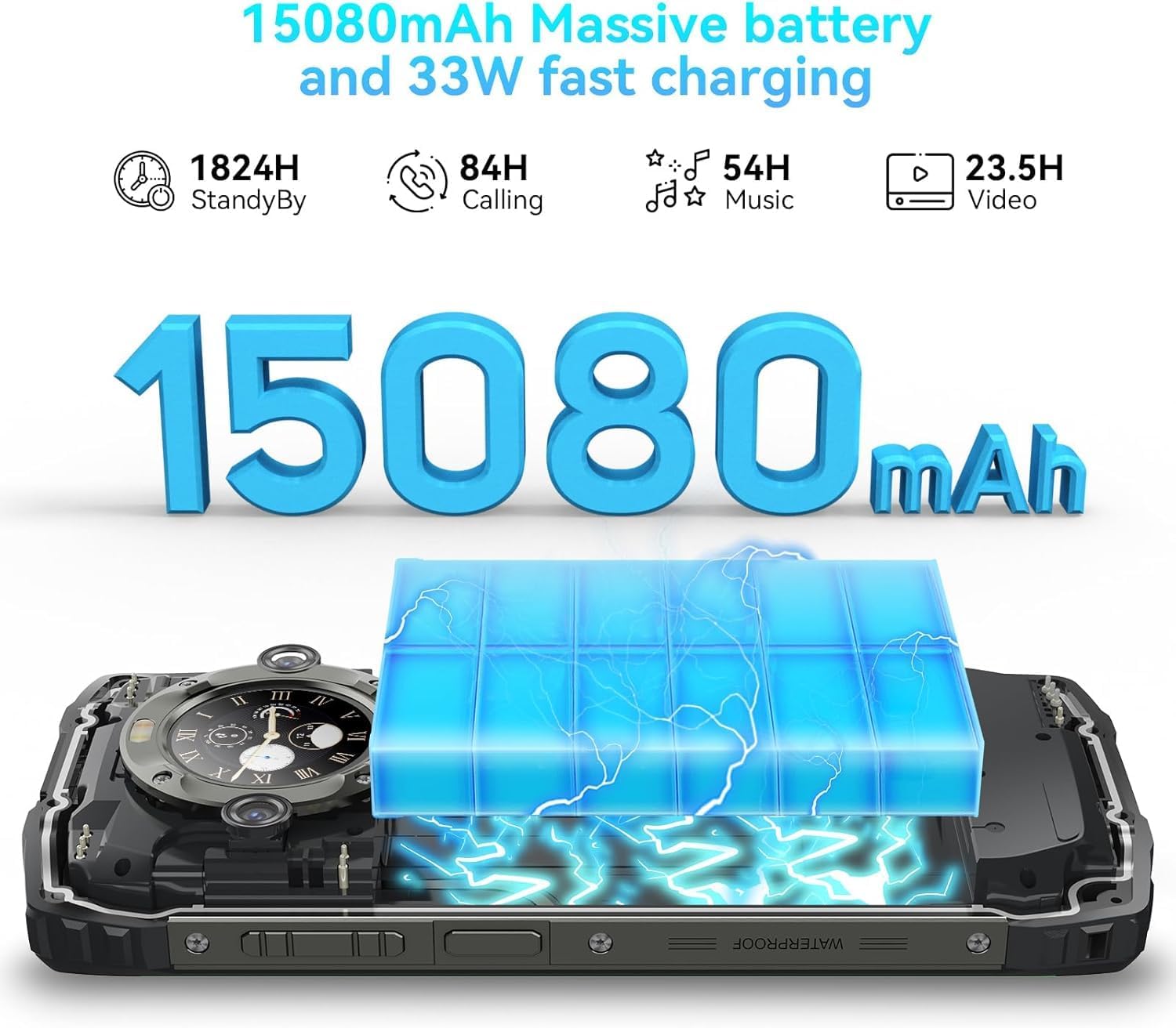 جوال BV9300 برو متين 16G+256GB 15080mAh شاشة 6.7 انش اندرويد 13 ميديا تيك هيليو G99 33 واط ان اف سي 4G (اخضر) 3 جوال BV9300 برو متين 16G+256GB 15080mAh شاشة 6.7 انش اندرويد 13 ميديا تيك هيليو G99 33 واط ان اف سي 4G (اخضر) - الصورة 3