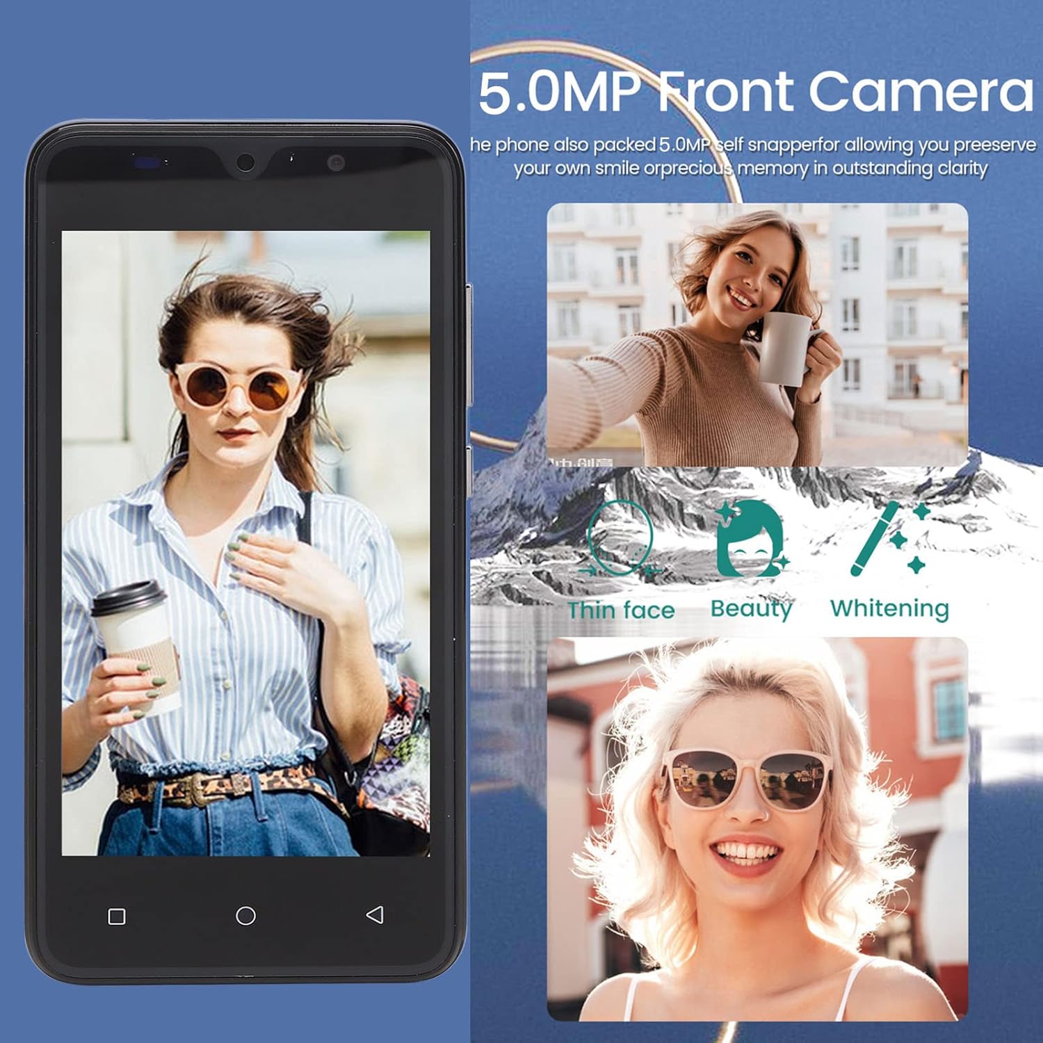 هاتف ذكي غير مقفل 3G، هاتف خلوي غير مقفل لنظام اندرويد 10، شاشة 5 انش FHD HD مع بطارية 3000mAh، التعرف على الوجه، ذاكرة RAM 2GB ROM 16GB 3 هاتف ذكي غير مقفل 3G، هاتف خلوي غير مقفل لنظام اندرويد 10، شاشة 5 انش FHD HD مع بطارية 3000mAh، التعرف على الوجه، ذاكرة RAM 2GB ROM 16GB - الصورة 3