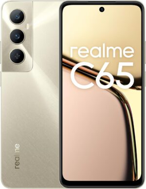 ريلمي هاتف ذكي C65 ثنائي شرائح الاتصال بذاكرة روم 128GB وذاكرة RAM 6GB (جي اس ام فقط | بدون سي دي ام ايه) هاتف ذكي 4G/LTE مفتوح من المصنع (ذهبي ستارلايت) - اصدار عالمي