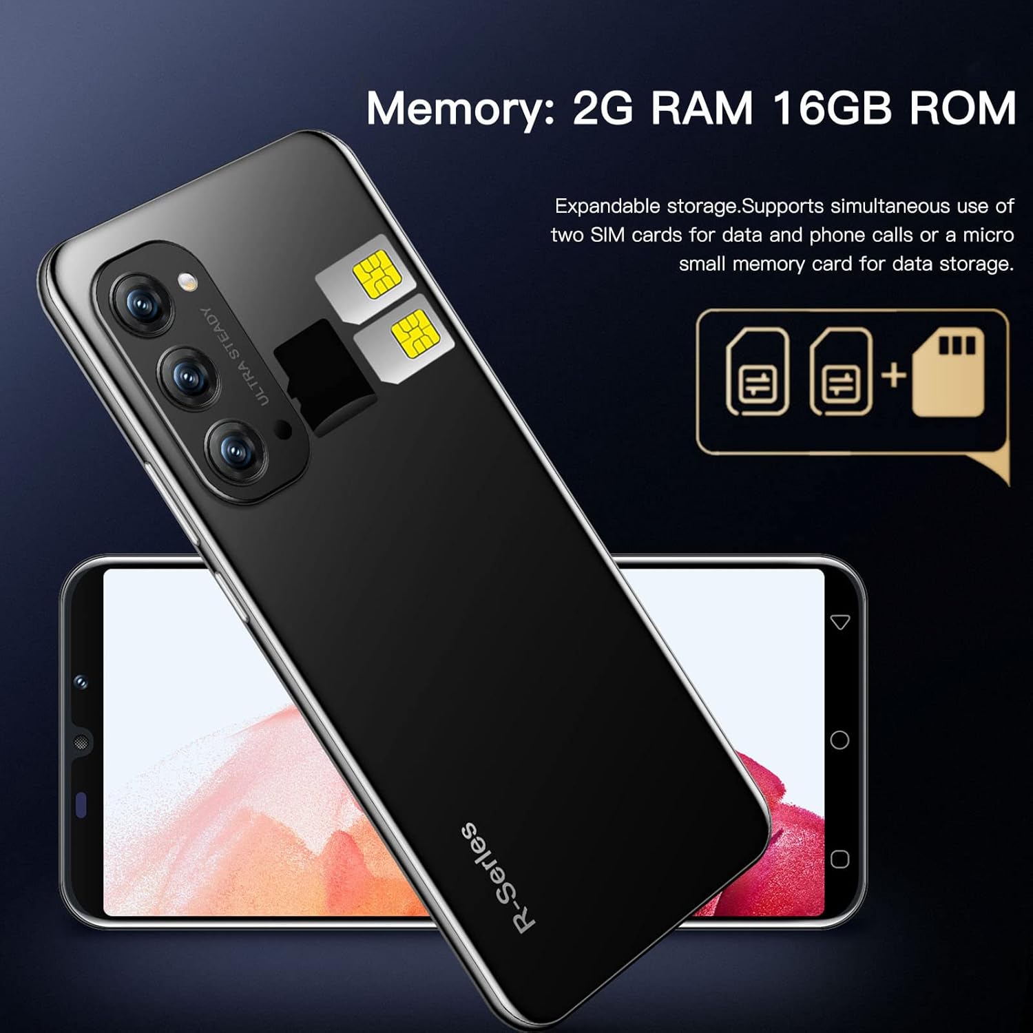 هاتف ذكي غير مقفل 3G، هاتف خلوي غير مقفل لنظام اندرويد 10، شاشة 5 انش FHD HD مع بطارية 3000mAh، التعرف على الوجه، ذاكرة RAM 2GB ROM 16GB 2 هاتف ذكي غير مقفل 3G، هاتف خلوي غير مقفل لنظام اندرويد 10، شاشة 5 انش FHD HD مع بطارية 3000mAh، التعرف على الوجه، ذاكرة RAM 2GB ROM 16GB - الصورة 2