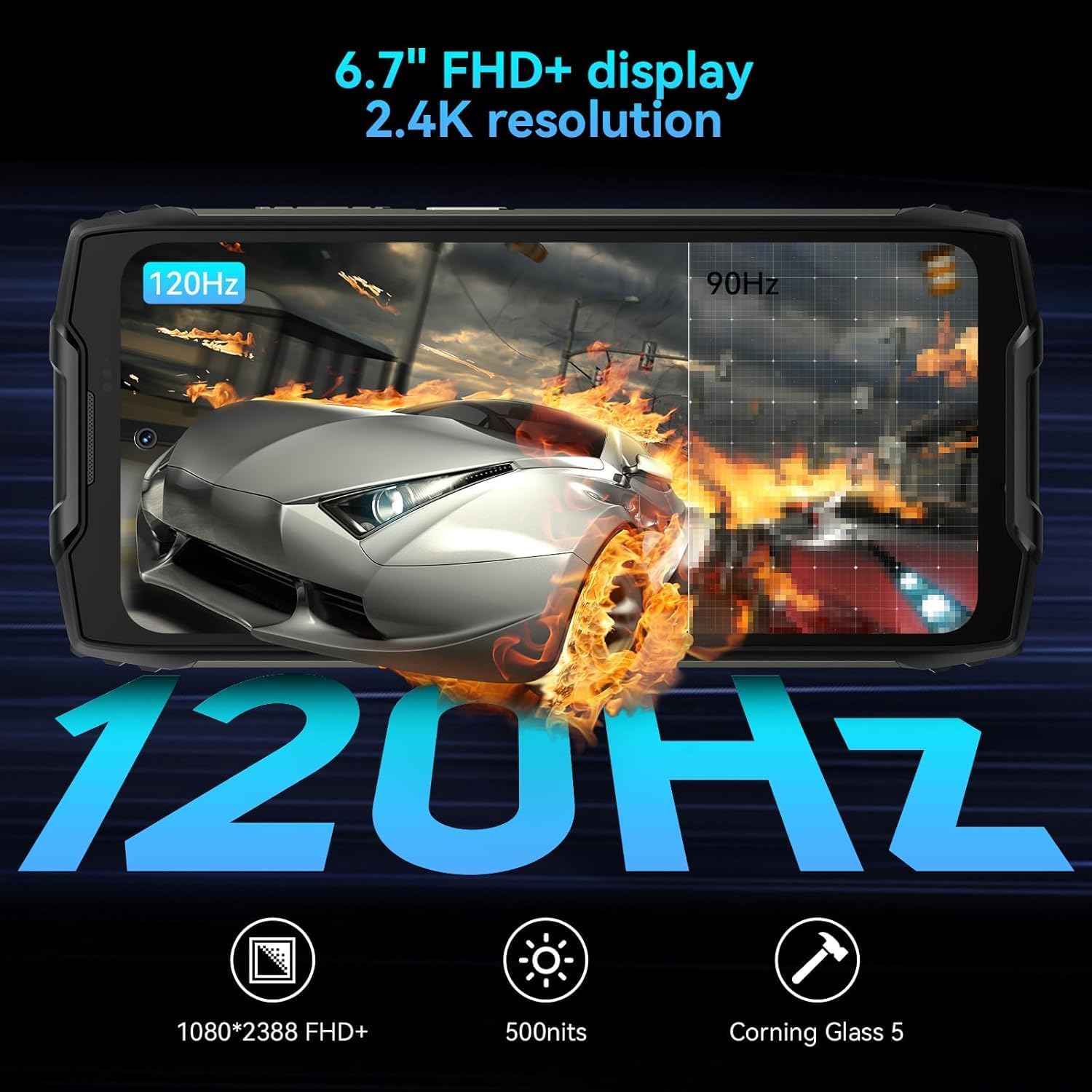 جوال BV9300 برو متين 16G+256GB 15080mAh شاشة 6.7 انش اندرويد 13 ميديا تيك هيليو G99 33 واط ان اف سي 4G (اخضر) 2 جوال BV9300 برو متين 16G+256GB 15080mAh شاشة 6.7 انش اندرويد 13 ميديا تيك هيليو G99 33 واط ان اف سي 4G (اخضر) - الصورة 2