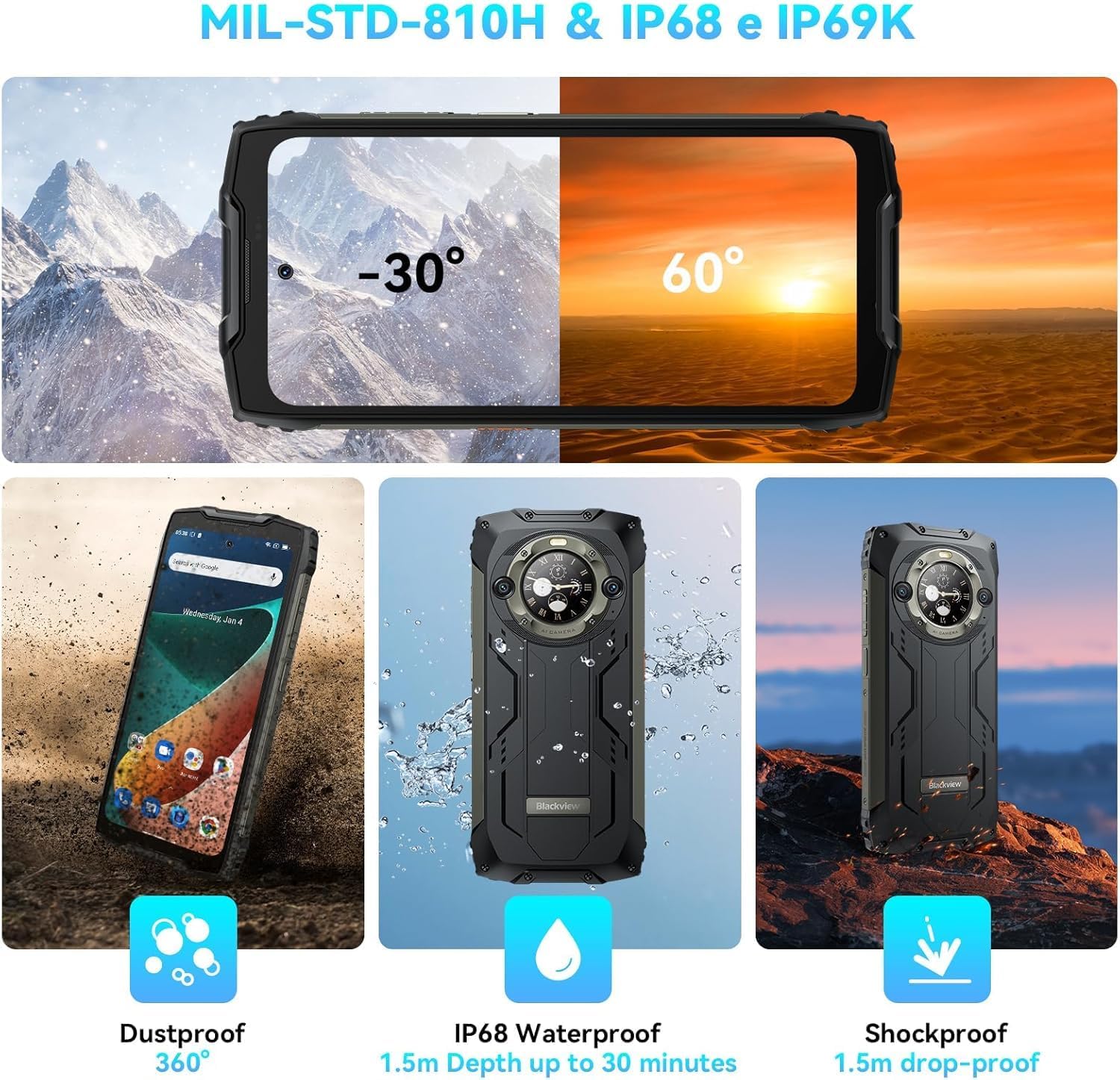 جوال BV9300 برو متين 16G+256GB 15080mAh شاشة 6.7 انش اندرويد 13 ميديا تيك هيليو G99 33 واط ان اف سي 4G (اخضر) 4 جوال BV9300 برو متين 16G+256GB 15080mAh شاشة 6.7 انش اندرويد 13 ميديا تيك هيليو G99 33 واط ان اف سي 4G (اخضر) - الصورة 4