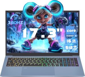 لابتوب للاعمال بشاشة FHD IPS مقاس 17.3 انش ومعالج كور i5-1038NG7 وذاكرة RAM 16GB وويندوز 11 برو وبطاقة رسومات تل ايريس بلس وبصمة اصبع وكيبورد باضاءة خلفية ملونة ولوحة ارقام ومنفذ نوع C وواي فاي 6