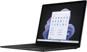 مايكروسوفت لابتوب سيرفس 5 بشاشة لمس 15 انش - 2496 × 1664 - انتل كور i7 الجيل 12 i7-1265U 1.80 GHz - منصة انتل ايفو - ذاكرة RAM اجمالية 16GB - SSD 256GB - اسود مات