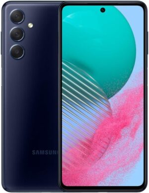سامسونج جوال جالكسي M54 ثنائي شرائح الاتصال بذاكرة روم 128GB + 8GB (جي اس ام فقط | بدون سي دي ام ايه) هاتف ذكي 5G مفتوح من المصنع (ازرق داكن) - اصدار عالمي