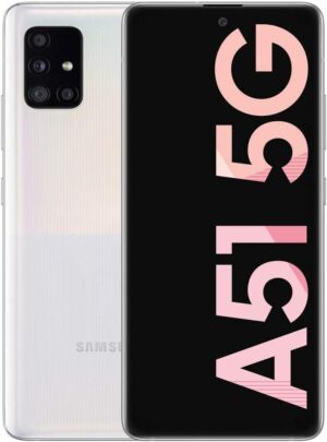 سامسونج جوال جالكسي ايه 51 ثنائي شرائح الاتصال بذاكرة روم 128GB وذاكرة RAM 6GB (جي اس ام فقط | بدون سي دي ام ايه) هاتف ذكي 4G/LTE مفتوح من المصنع (بريزم كراش ابيض) - اصدار عالمي