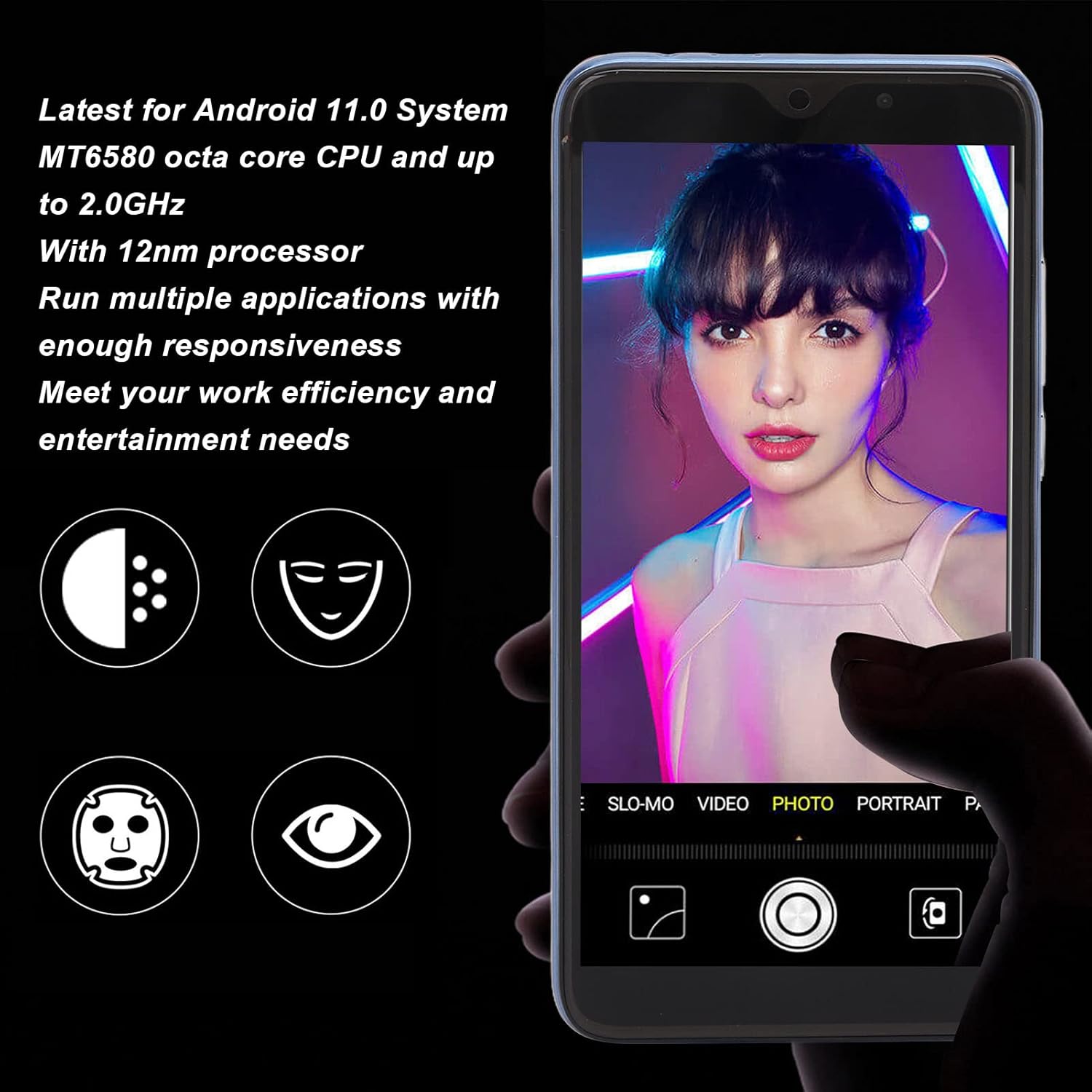 جوال ذكي 5.72 انش غير مقفل 11.0 2GB 16GB ثماني النواة مع شريحتين اتصال، كاميرا مزدوجة 5MP 8MP، توسيع 32GB، مع واي فاي، بلوتوث، اف ام، التعرف على الوجه 5 جوال ذكي 5.72 انش غير مقفل 11.0 2GB 16GB ثماني النواة مع شريحتين اتصال، كاميرا مزدوجة 5MP 8MP، توسيع 32GB، مع واي فاي، بلوتوث، اف ام، التعرف على الوجه - الصورة 5