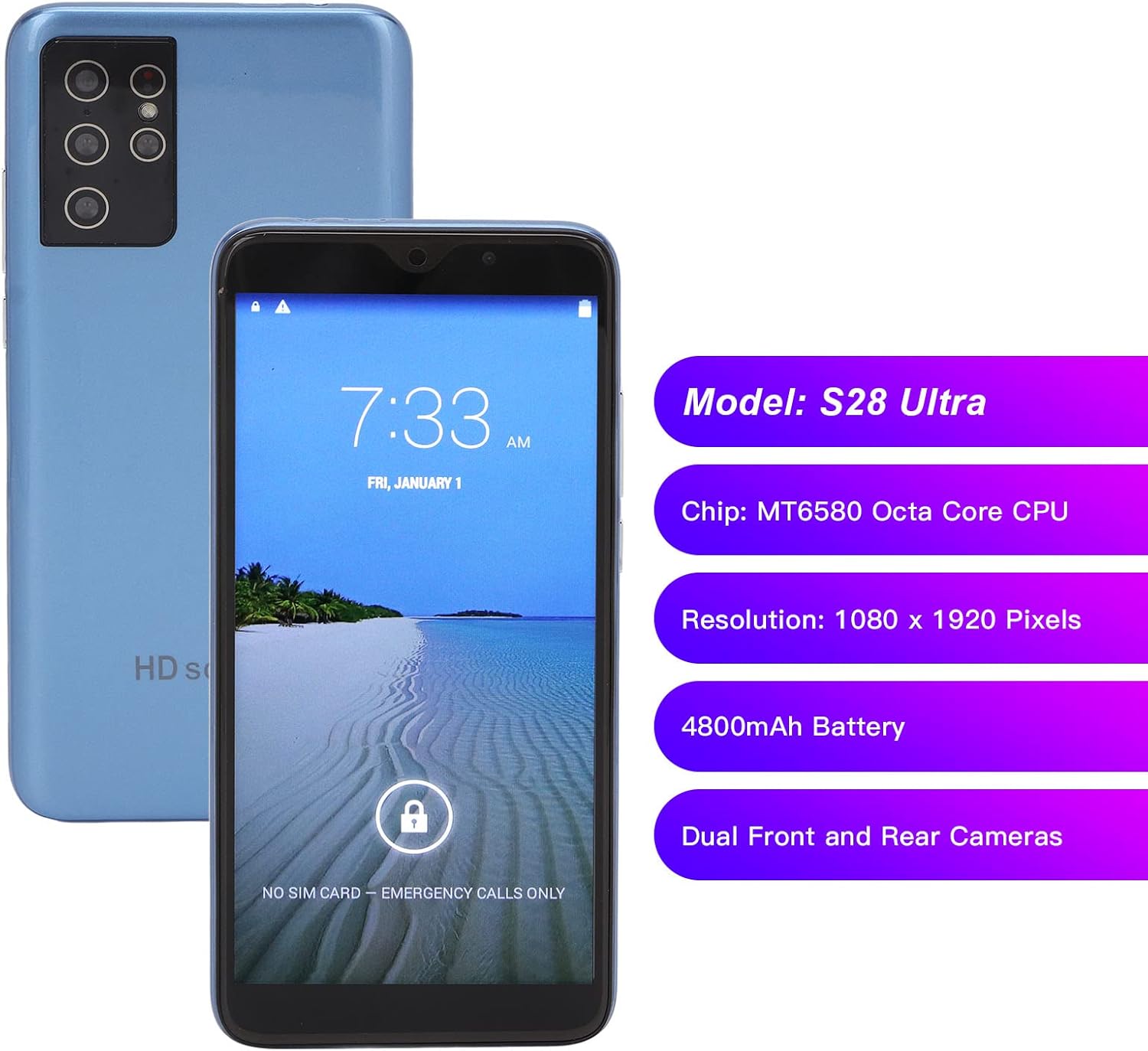 جوال ذكي 5.72 انش غير مقفل 11.0 2GB 16GB ثماني النواة مع شريحتين اتصال، كاميرا مزدوجة 5MP 8MP، توسيع 32GB، مع واي فاي، بلوتوث، اف ام، التعرف على الوجه 2 جوال ذكي 5.72 انش غير مقفل 11.0 2GB 16GB ثماني النواة مع شريحتين اتصال، كاميرا مزدوجة 5MP 8MP، توسيع 32GB، مع واي فاي، بلوتوث، اف ام، التعرف على الوجه - الصورة 2