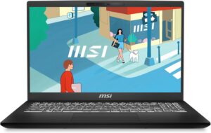 لابتوب مودرن مقاس 15 بوصة من MSI: انتل كور الترا 9 185H (Beat i9-13900H)، ذاكرة رام 32 جيجابايت، هارد SSD 1 تيرابايت، شاشة لمس 15.6 بوصة FHD IPS، كيبورد بإضاءة خلفية، ويندوز 11