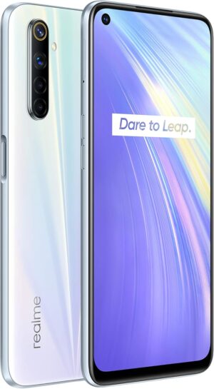 ريلمي هاتف ذكي 6 ثنائي شرائح الاتصال بذاكرة روم 128GB وذاكرة RAM 8GB (جي اس ام فقط | بدون سي دي ام ايه) هاتف ذكي 4G/LTE مفتوح من المصنع (ابيض كوميت) - اصدار عالمي
