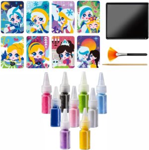 Sand Art Kits for Kids, Crafts for Kids Ages 6-8, Princess Sand Art Pictures, Color Sand Art Pictures, DIY Crafts Toys for Boys Girls, Color Sand Painting Art Learning Toys, Ideal Gifts for Kids