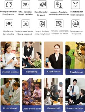مترجم T6 ذكي بشاشة لمس اندرويد 6.0 مقاس 2.4 انش مع شريحة اتصال 4G وهوت سبوت 41 نوعا تحتاج الى كفاءة