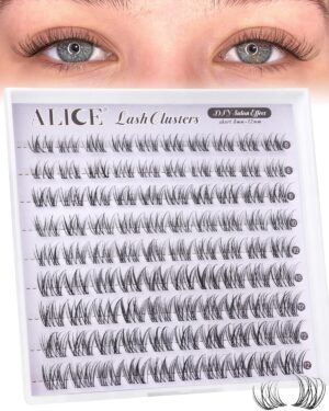 ALICE Natural Short Lash Clusters Invisible Band Wispy Eyelash Clusters 8-12mm Cluster Eyelash Extensions Lash Extensions DIY Individual Lashes
