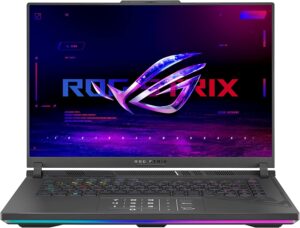 اسس لابتوب العاب روج ستريكس G16 (2023)، شاشة نيبولا 16 انش 16:10 QHD 240Hz، جيفورس RTX 4070، انتل كور i9-13980HX، 32GB DDR5، 1TB PCIe SSD، واي فاي 6E، ويندوز 11 برو، G614JI-XS96، رمادي