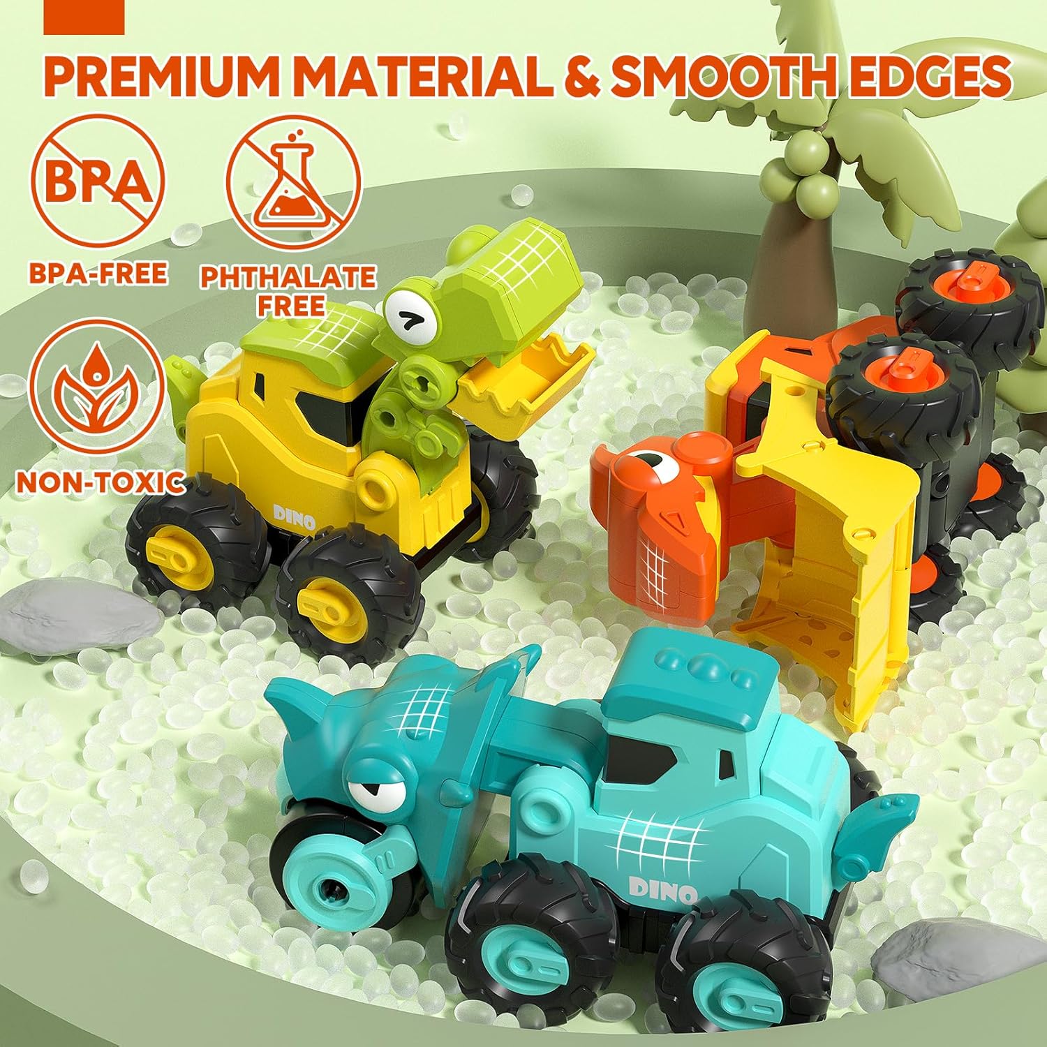 Lehoo Castle Dinosaur Toys for 1 Year Old Boys, Press and Go Construction Toys Excavator Toy Car for Toddlers 1-3, Baby Boy Gifts for 1 Year Old Boy 3 Lehoo Castle Dinosaur Toys for 1 Year Old Boys, Press and Go Construction Toys Excavator Toy Car for Toddlers 1-3, Baby Boy Gifts for 1 Year Old Boy - الصورة 3