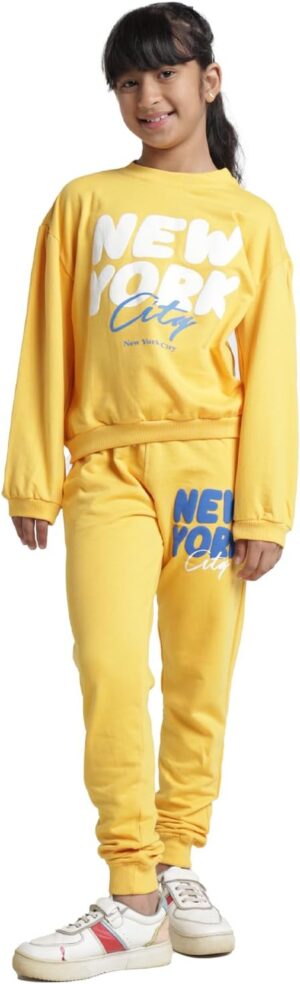 طقم ملابس بناتي GLS من سويت شيرت وسروال من تي 2 اف - موديل BYS-SS-PANT-01 (عبوة واحدة)