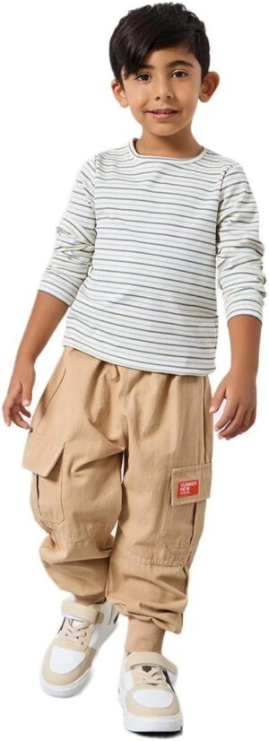 Styli Boys Striped Ribbed Long Sleeve T-Shirt