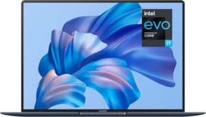 لابتوب هواوي ميت بوك اكس برو 2022- 14.2 انش - ويندوز 11 انتل كور ايفو i7 الجيل 12 مع ذاكرة Ram 16GB و1TB SSD - هيكل خفيف الوزن مصنوع من سبائك المغنيسيوم - شاشة عرض كاملة تعمل باللمس - ازرق