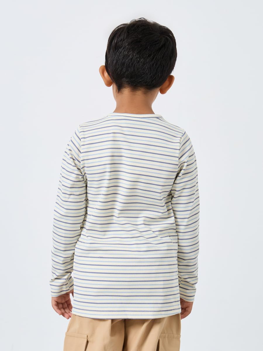 Styli Boys Striped Ribbed Long Sleeve T-Shirt 4 Styli Boys Striped Ribbed Long Sleeve T-Shirt - الصورة 4