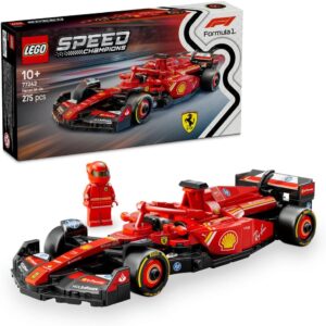 ليغو سبيد تشامبيونز سيارة السباق Ferrari SF-24 F1، لعبة بناء للأطفال بعمر ١٠ سنوات وأكثر، نموذج سيارة فيراري بتفاصيل واقعية، مع شخصية سائق صغيرة، هدية سيارات للأطفال (٢٧٥ قطعة) 77242