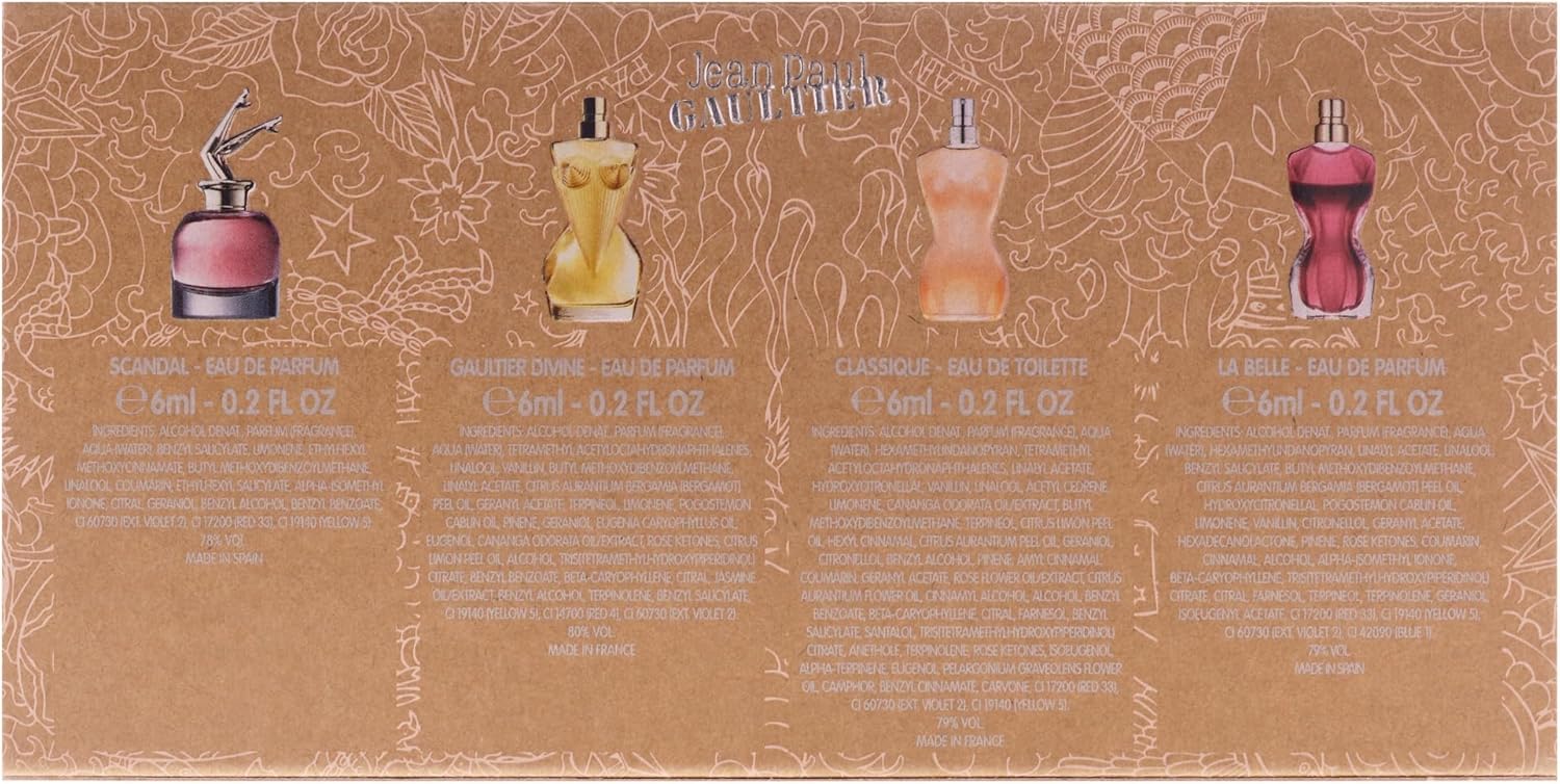مجموعة عطور صغيرة للنساء من جان بول جالتيير، 4 قطع (لا بيل، سكاندال، كلاسيك، ديفين) 7 مجموعة عطور صغيرة للنساء من جان بول جالتيير، 4 قطع (لا بيل، سكاندال، كلاسيك، ديفين) - الصورة 7